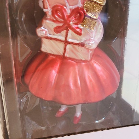 Jillian Harris X CANVAS Girl with Christmas Presetns Glass Ornament NEW - Picture 9 of 12